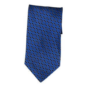 Pavone Tie Mens Blue Black Polka Dot Silk Made in Italy Formal Classic Necktie